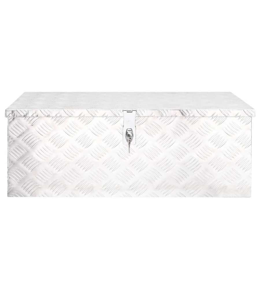 Contenitore Portaoggetti Argento 80x39x30 cm in Alluminio