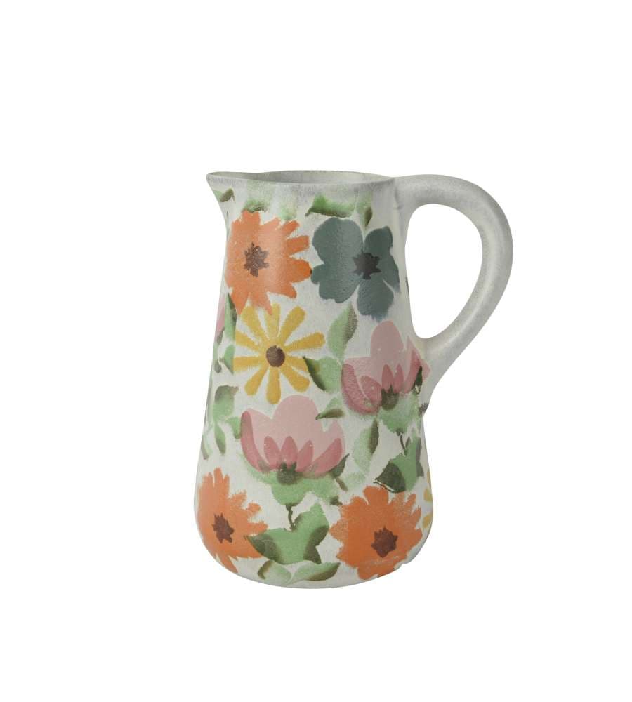 Brocca Terracotta Fiori Assortiti 26x16xH25,5 cm Decorativa