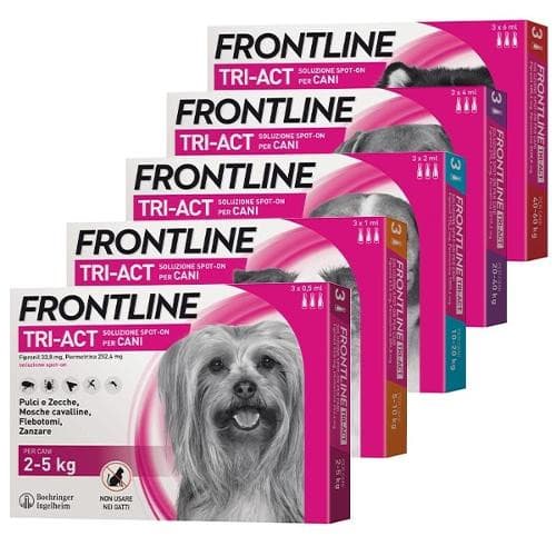 Frontline tri-act 3pipette cani d 10-20kg antiparassitario