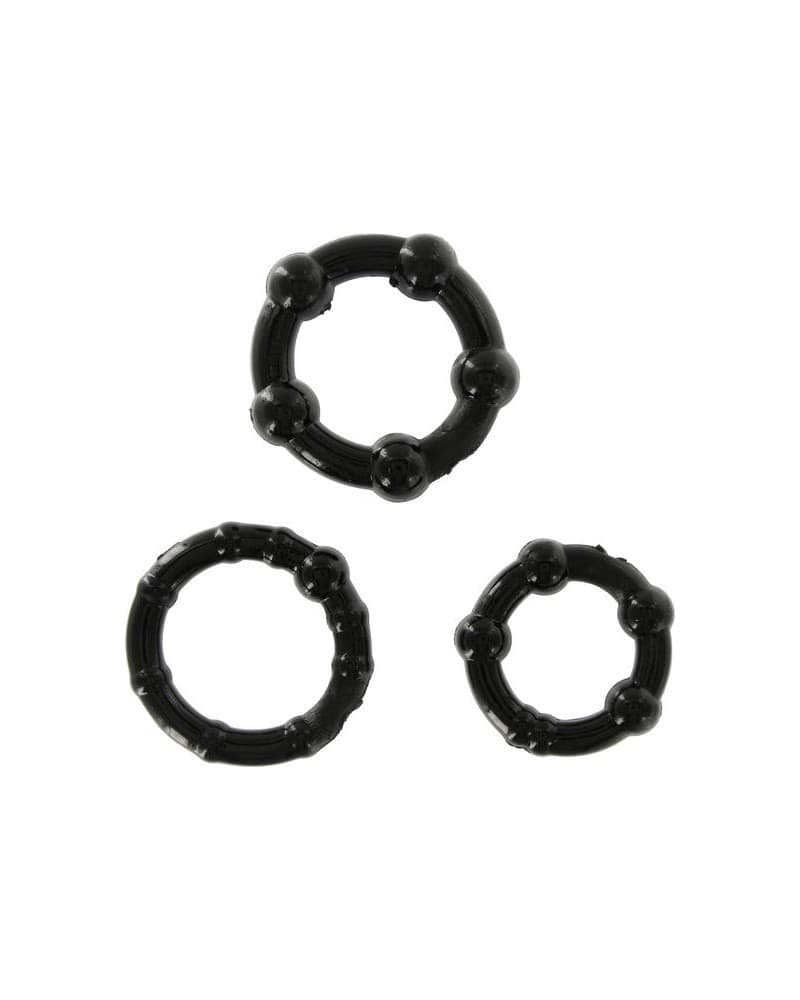 SEVEN CREATIONS - SET DI TRE ANELLI PER PENE NERI