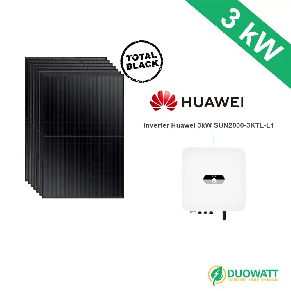 kit fotovoltaico 3 kW con Inverter Huawei 3kW