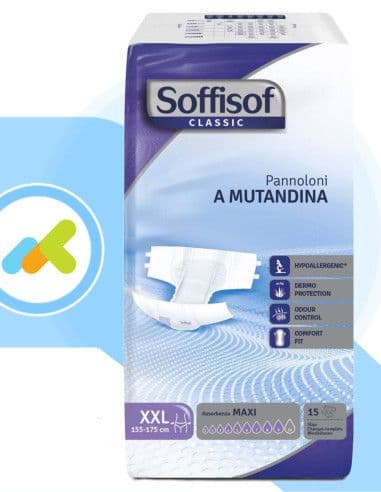 Soffisof Pannoloni A Mutandina Maxi Classic | Massima Assorbenza | 15 Pezzi