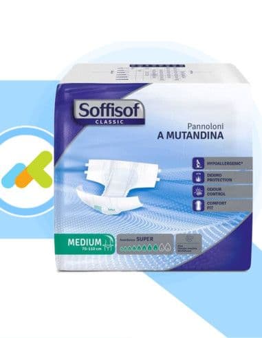 Soffisof Classic Super | Pannoloni A Mutandina | Incontinenza Grave | 30 Pezzi