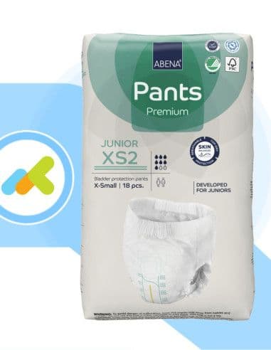 Abena Pants Xs2 Junior | Mutande Assorbenti Per Ragazzi | Comfort E Sicurezza Ottimali | 18 Pezzi