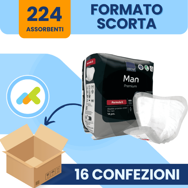Abena Man Premium Formula 0: Protezione Discreta Per L'incontinenza Maschile | 14 Pezzi