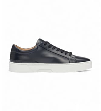 BOSS per uomo. 50536841 Sneakers in pelle blu navy Gary (44), Basso, Stringhe, Casual