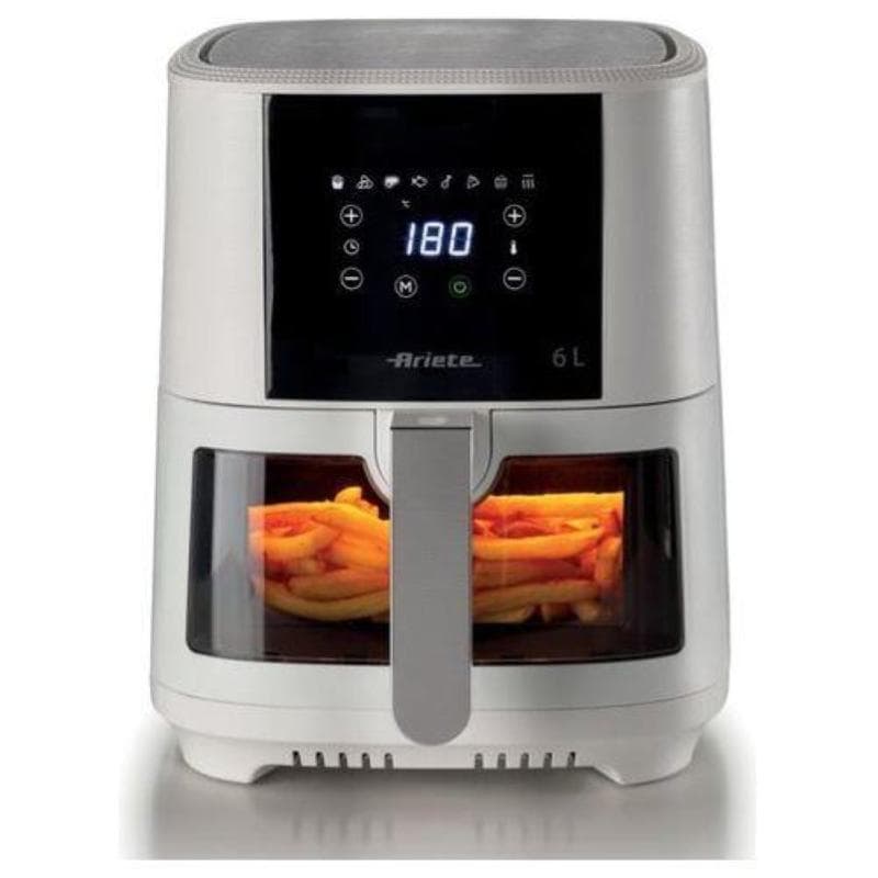 Ariete airy fryer 4626-03 - friggitrice ad aria 6?l, 1?300?w, 8 programmi preimpostati, display touch digitale, tecnologia hot air, bianco