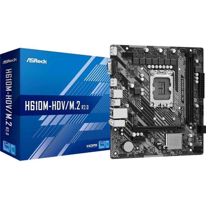 Asrock h610m-hdv/m.2 r2.0 intel h610 lga 1700 micro atx