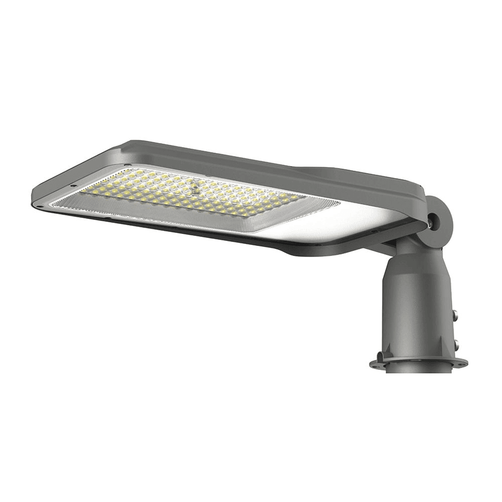 Armatura Stradale LED Chip Samsung 100W 100LM/W con Angolo di Inclinazione 180° Regolabile Colore Grigio 4000K IP65