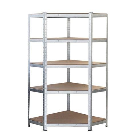 Scaffale Zincato Blim - 180x90x40x90cm - 5 Ripiani Regolabili - Portata 175kg per ripiano - Spessore Acciaio 062mm - Ripiani in Legno MDF Spessore 4mm