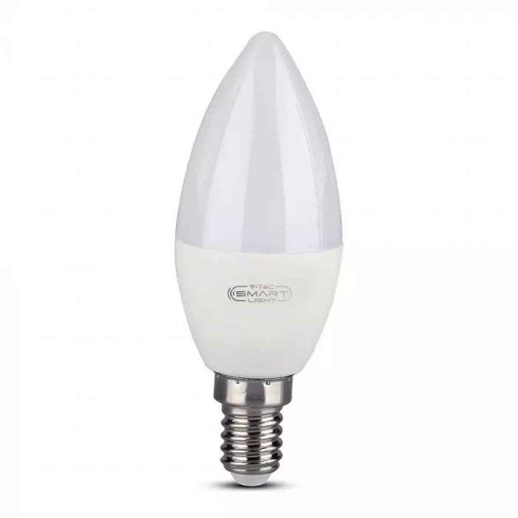 V-TAC Lampadina LED E14 45W a Candela Compatibile con Google Home e Amazon Alexa Tramite App V-Tac Smart RGB e 3 in 1 Dimmerabile