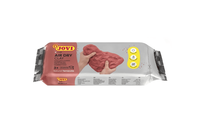 Pasta modellabile Jovi Air Dry 250 g  Tocco fresco - Facile da modellare - Multisuperficie - Asciuga in 24 ore - Finitura fine - Colore terracotta