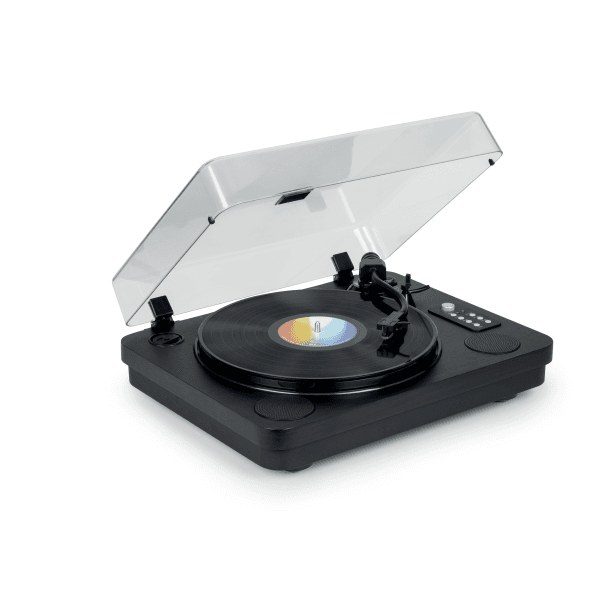 Giradischi stereo Thomson TT650BT con altoparlanti integrati - Funzione di arresto automatico - Connessione RCA/Bluetooth - Nero
