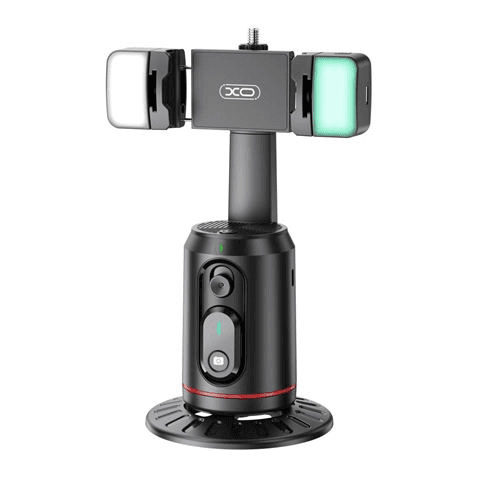 Supporto da tavolo per smartphone XO SS16LED - Tracciamento e riconoscimento facciale - Motorizzato a 360º - Illuminazione a LED - Controllo gestuale