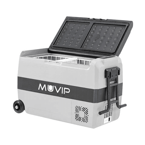 Frigorifero portatile con compressore Muvip da 44 litri - Temperatura tra -20º/+20º - 80 W - Doppia zona - Maniglie per il trasporto e maniglia di