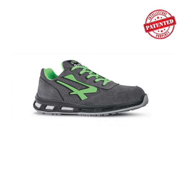 Scarpe antinfortunistiche basse Upower Point S ESD - Taglia 46 - Tomaia in nylon ultra flessibile e morbida pelle scamosciata puntale in alluminio