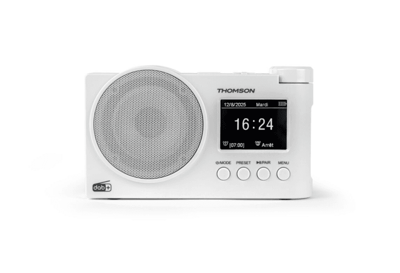 Radio Thomson DAB+ FM con altoparlante Bluetooth - 30 stazioni DAB+ e 30 FM preimpostate - Aggiornamenti automatici delle stazioni - Display LED