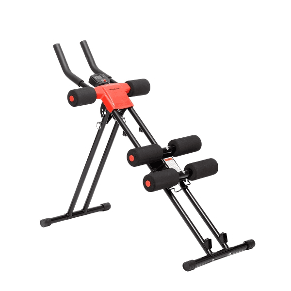 Innovagoods Player Macchina Addominale Pieghevole con Guida agli Esercizi - Multifunzionale - Schermo LCD - Pieghevole e Antiscivolo - Nero/Rosso