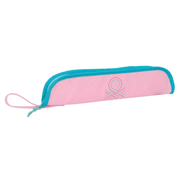 Custodia per flûte Safta Benetton Dolce - Interno imbottito - Porta bacchette - Maniglia laterale - Bordo rinforzato - 06 l - 370x20x80 mm - Rosa