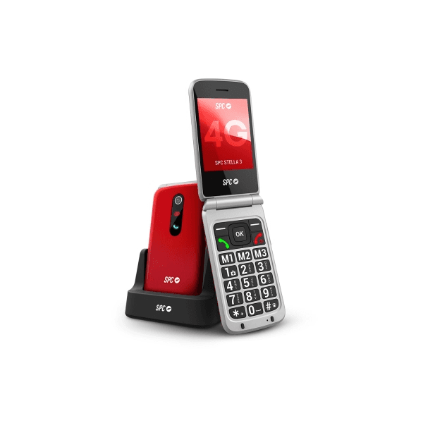SPC Stella 3 Telefono Mobile Para Mayores con Tapa - Boton SOS - Botones y Teclas Grandes - Ayuda Inteligente en Remoto - Acceso Directo a Tres