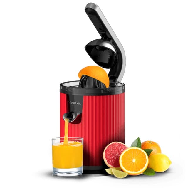Cecotec Xqueeze RetroJuice 600 Estrattore di succo 600 W Nero Rosso Acciaio inox