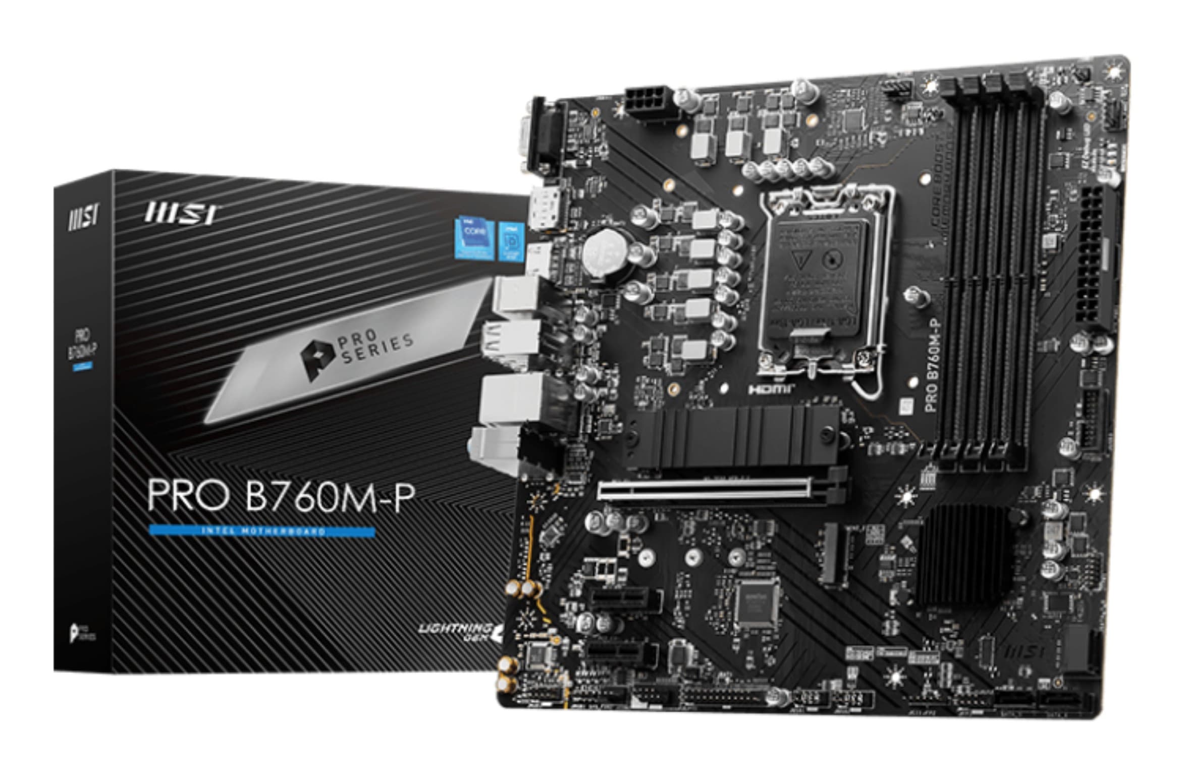 Mb Msi Pro B760-P S1700 Ddr5 4D5 2M.2 4S3 U3.2 Gbl H/D/V Matx