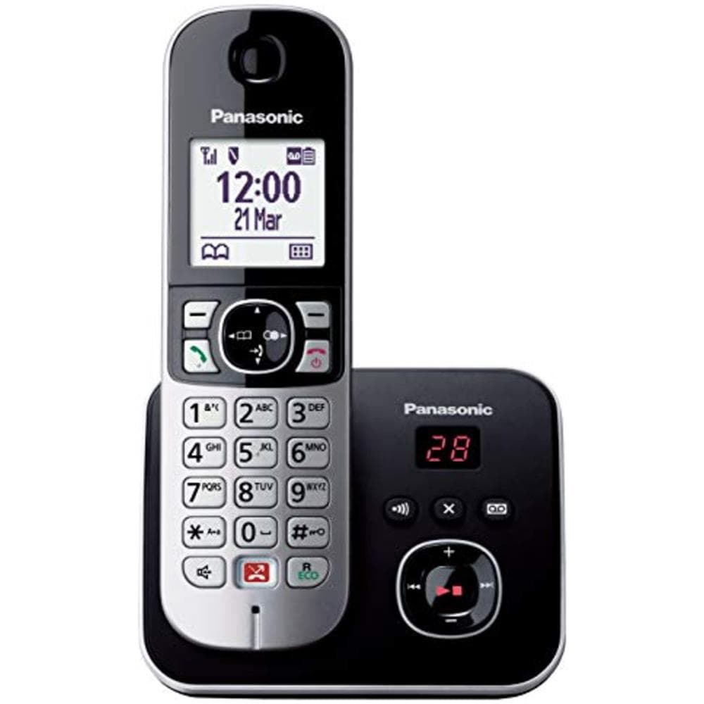 PANASONIC Telefono DECT Cordless KX-TG6861 con Identificatore di Chiamata e Vivavoce Colore Nero / Grigio