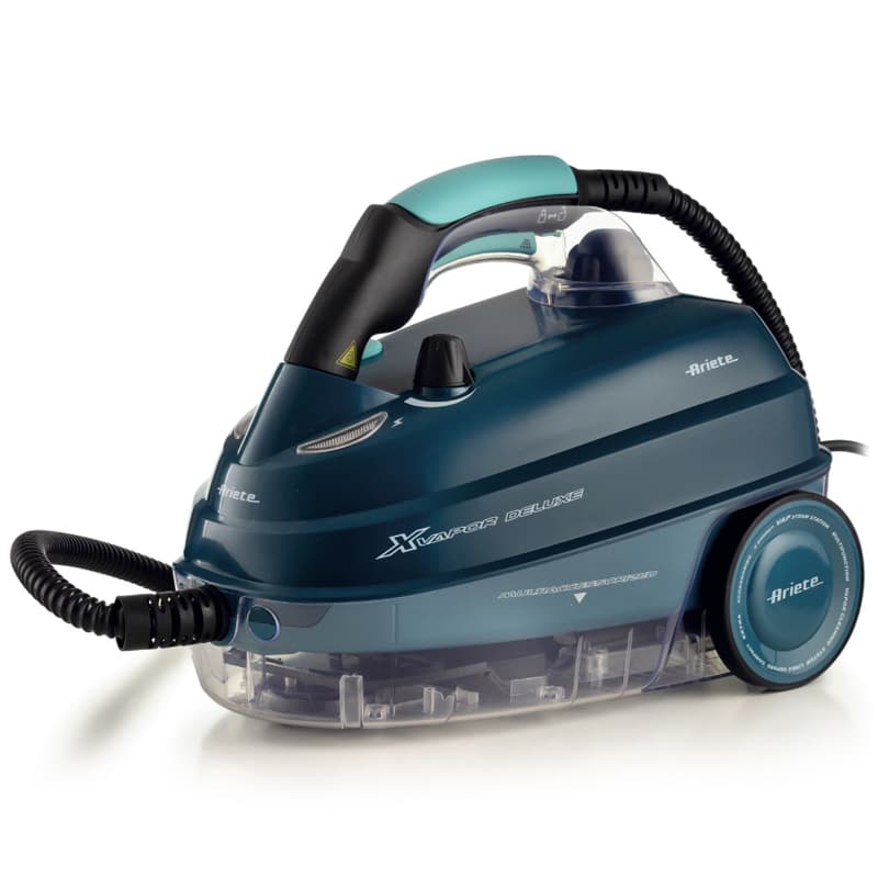 Ariete 4146 XVapor Deluxe, Pulitore a Vapore Mobile, 5 bar, Vano Portaccessori Integrato, Autonomia fino a 55', Cavo 6 m, 1500W, Blu