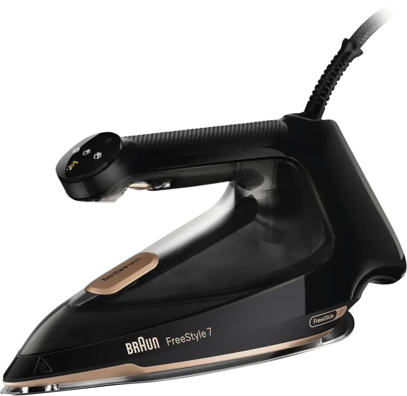 Braun FI 7276 BK FreeStyle 7 Ferro a vapore Nero, Oro