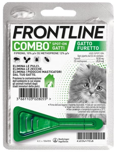 Frontline Combo 1 Pipetta Antiparassitario Gatti E Furetti