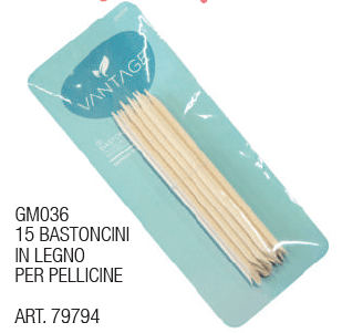 VANTAGE GM036 BASTONCINI LEGNO 15P