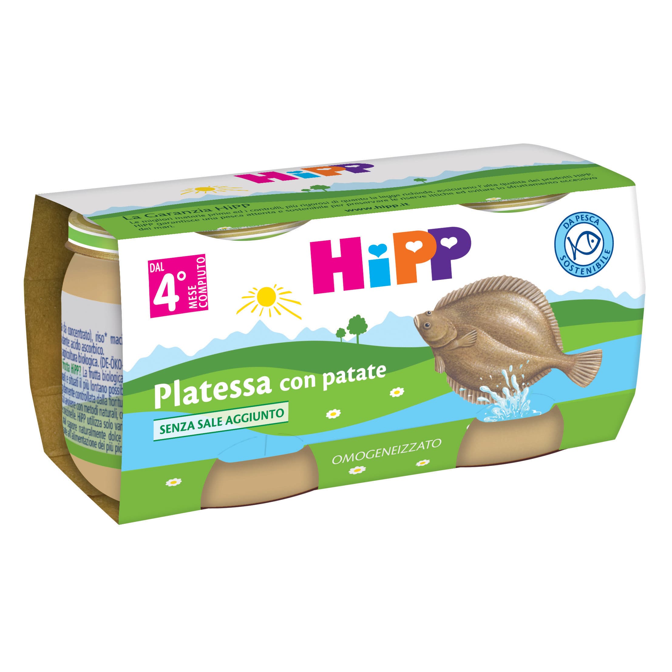 HiPP Omogeneizzato Bio Platessa E Patate 2x80g 4+ Mesi