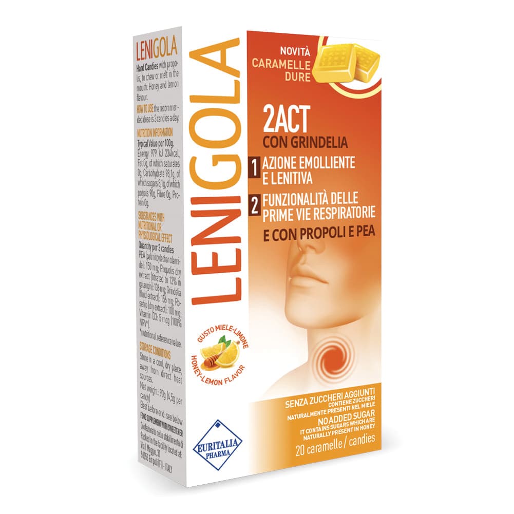 Lenigola 2act caramelle dure 20 pezzi