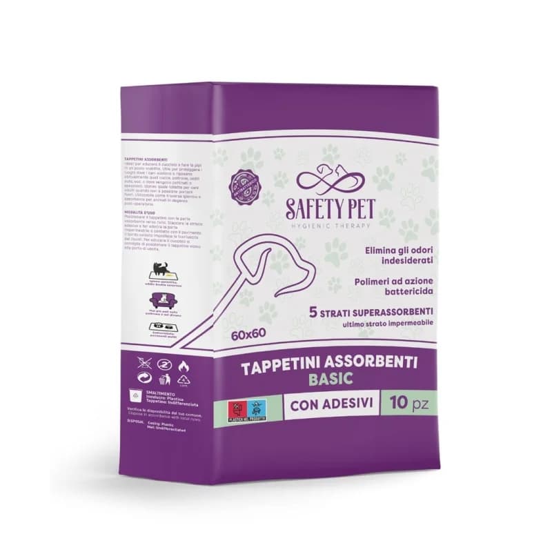 SAFETY PET 10 Tappetini Assorbenti Basic 60x60