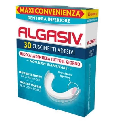 Algasiv adesivo per dentiera inferiore (30 cuscinetti adesivi)