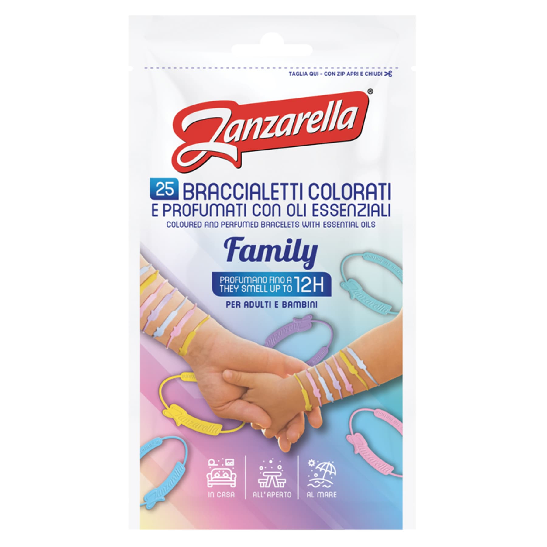 Zanzarella braccialetti antizanzare family (25 pezzi)