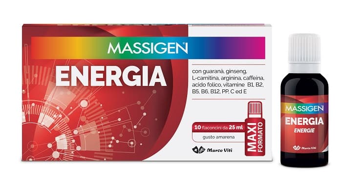 Massigen Energia Integratore Tonico Energetico 10 Flaconcini 25 ml