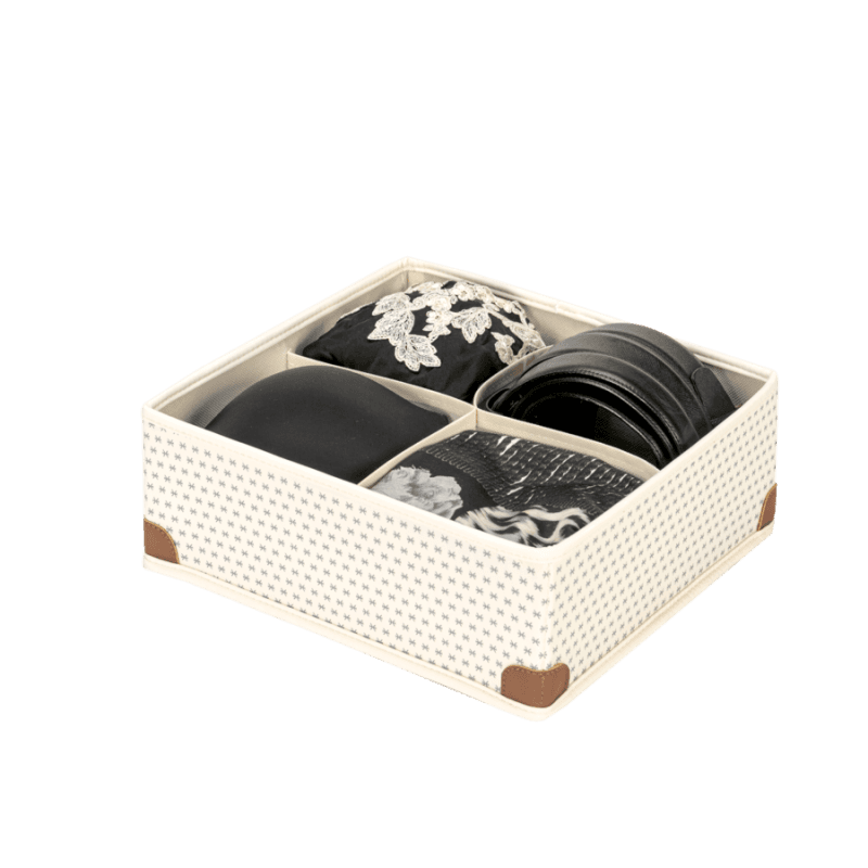 ORGANIZER CASSETTO 4 SCOMPARTI - Taglia: 28x28x11