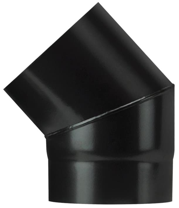 Save GOMITO 45° PER STUFA A LEGNA PORCELLANATO PLUS LIGHT Col. Nero opaco Ø cm. 12 -