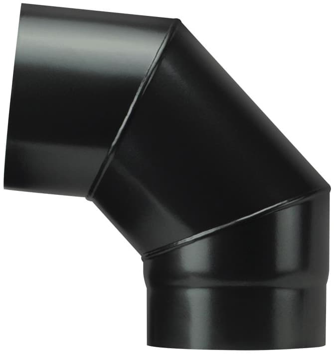Save GOMITO 90° PER STUFA A LEGNA PORCELLANATO PLUS LIGHT Col. Nero opaco Ø cm. 13 -
