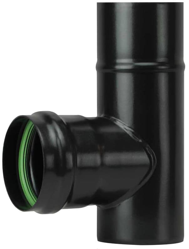 Save RACCORDO A T PER STUFA A PELLET LIGHT (M/F) SENZA GUARNIZIONE Col. Nero opaco Ø cm. 8 -