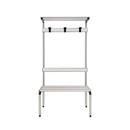 Panca in alluminio con alzata 3 posti, 1000x410x1870 mm
