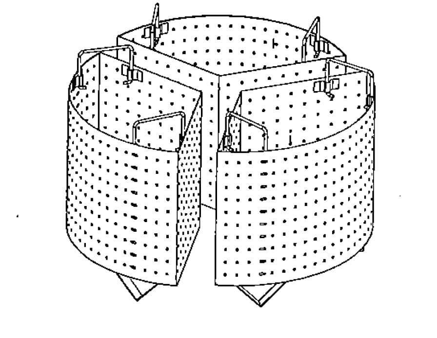 Colariso 3 settori per pentola 100 litri - fori diametro 3 mm