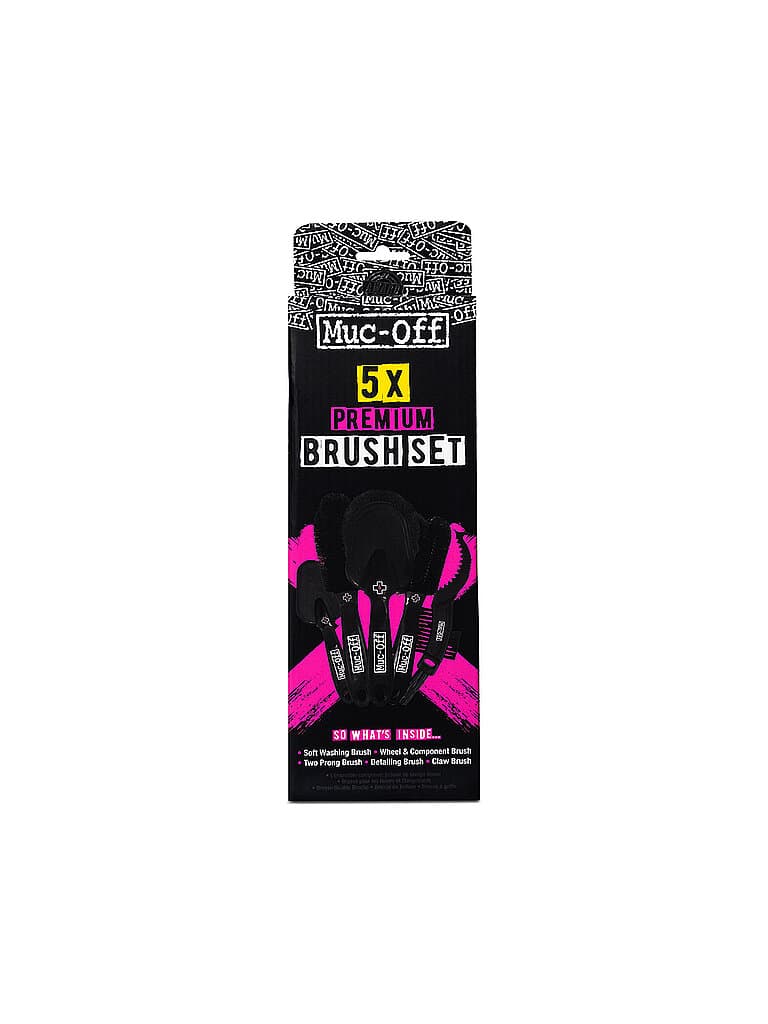 MUC-OFF Set di spazzole Premium, confezione da 5 nero