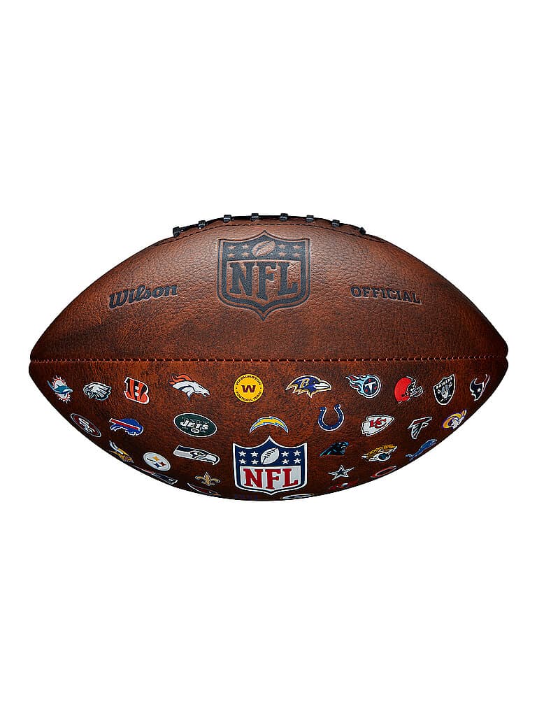 WILSON Football Americano NFL Off Throwback Logo delle 32 squadre marrone