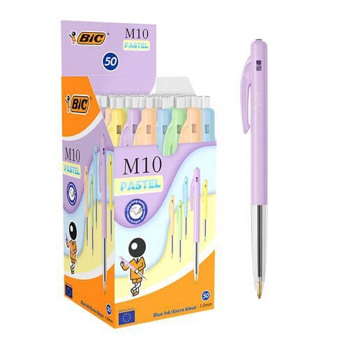 Penna a sfera retrattile BIC M10 Pastel 50 pezzi - Bic,