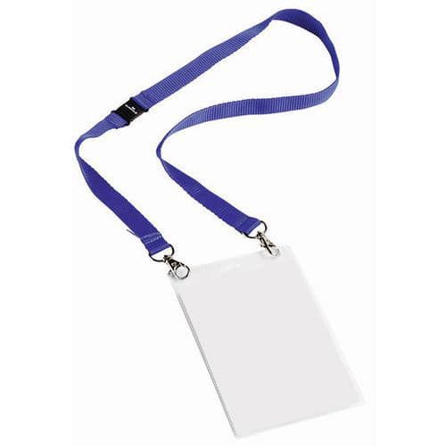 Badge con banda in tessuto A6 blu,