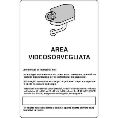 Cart. Alluminio MM 500X350Area ta Si Infor Videosorveglia,