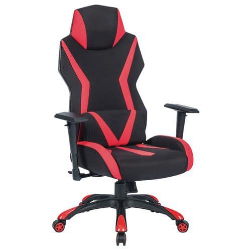 Sedia Gaming ergonomica rossa e nera,