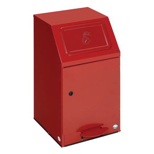 Pattumiera in acciaio colore rosso a pedale 43 L,